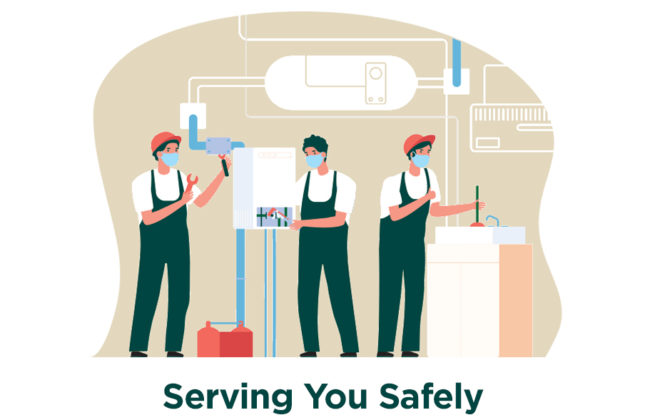 Technicians safely serving you