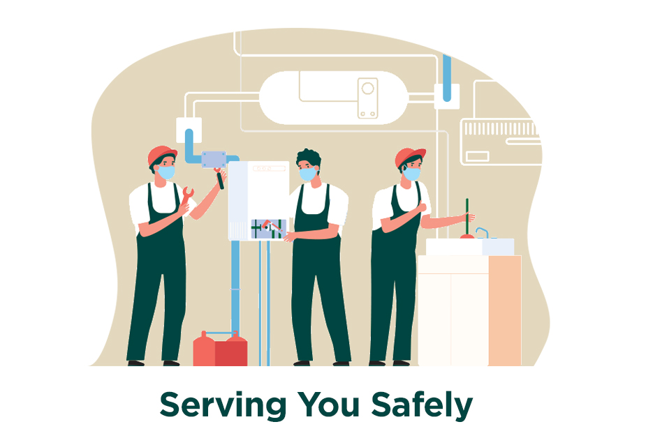 Technicians safely serving you