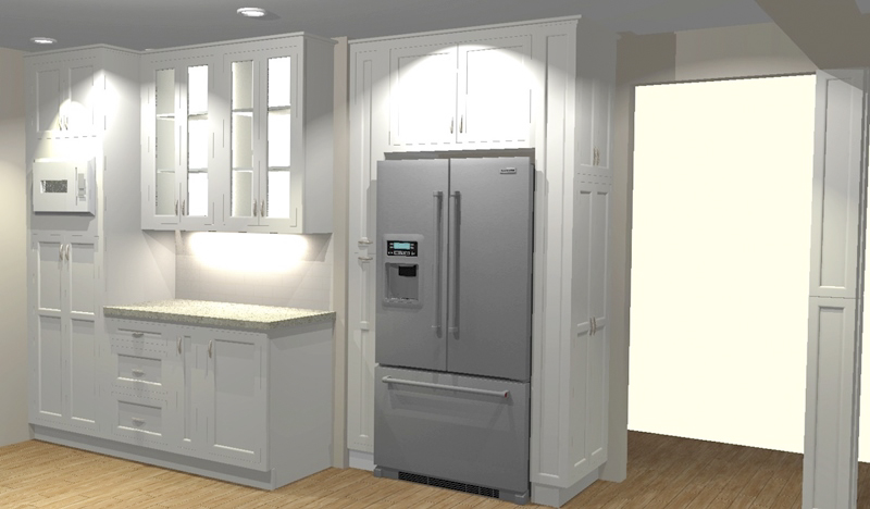 kitchen design drawing - 3D perspective in color