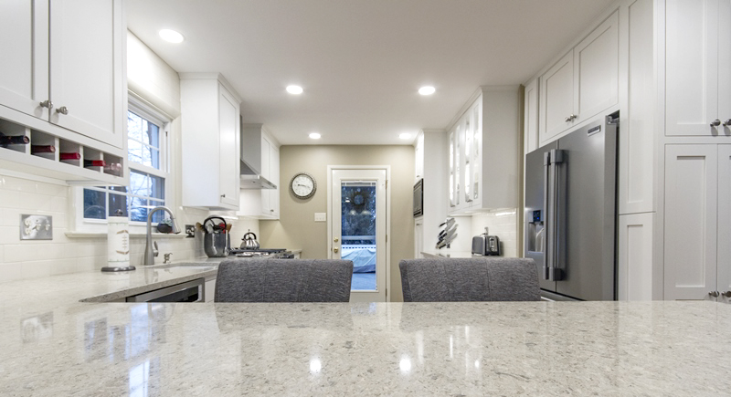 remodeled kitchen view from island counter top