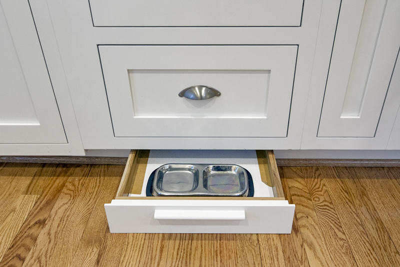 kitchen cabinet pet dish drawer