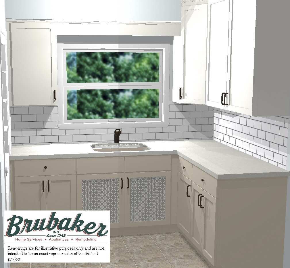 Kitchen stove and cabinet digital drawing.