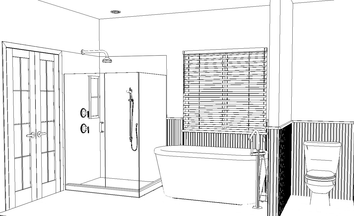 Bathroom remodel project sketch.