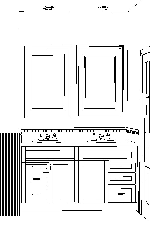 Bathroom remodel project sketch.