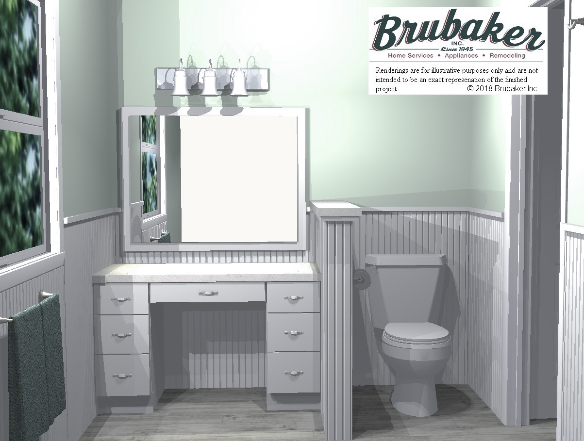 Bathroom remodel project 3D render.