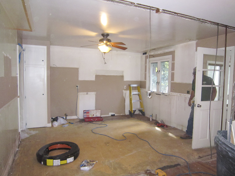 A room in the process of being remodeled.