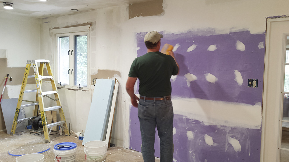 A kitchen in the process of being remodeled.