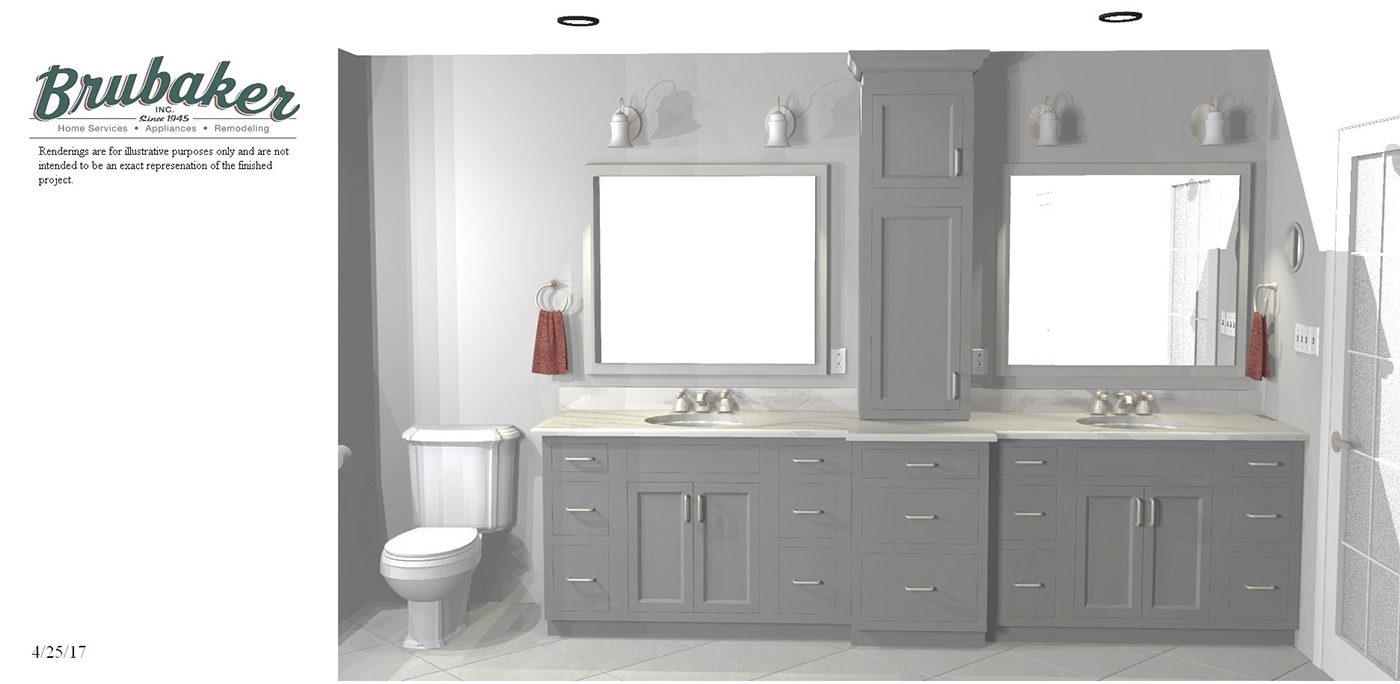 A 3D render of a bathroom.