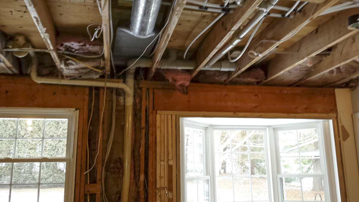 A kitchen in the process of being remodeled.