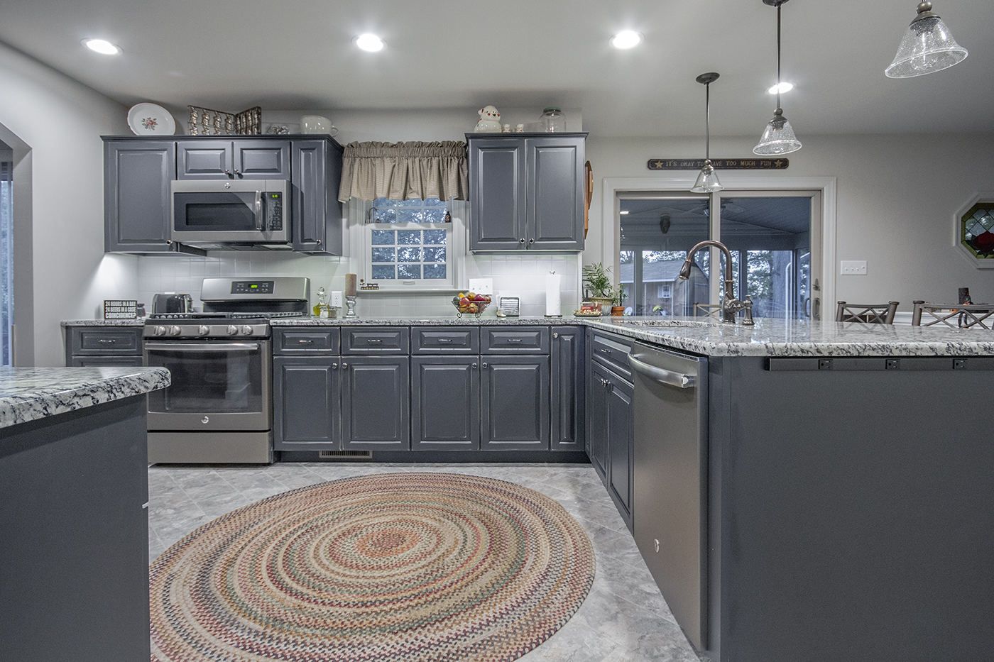 An open concept kitchen.