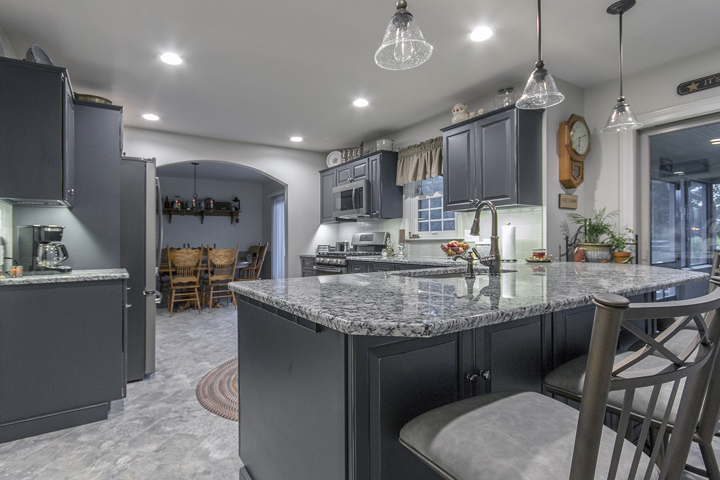 An open concept kitchen.