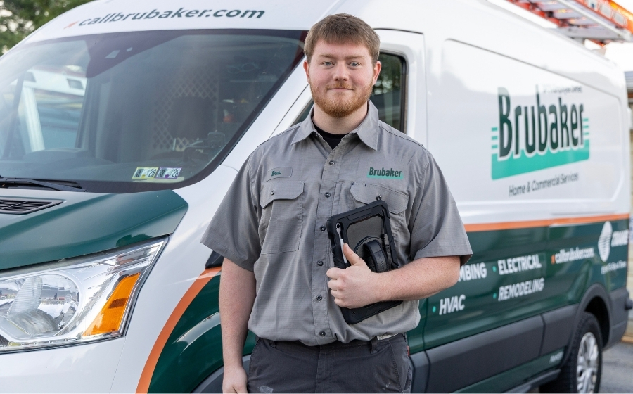 plumber with service van